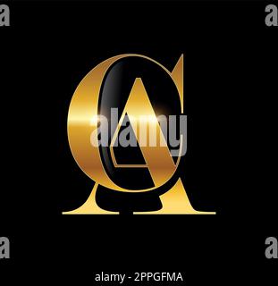 Golden Luxury Monogramm Logo Anfangsbuchstabe CA Stock Vektor