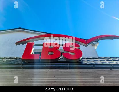 Kiel, Germany - 20. August 2022: The logo of the real estate company LBS at an office in Germany. Stockfoto