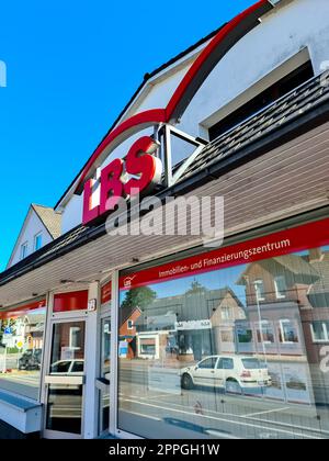 Kiel, Germany - 20. August 2022: The logo of the real estate company LBS at an office in Germany. Stockfoto