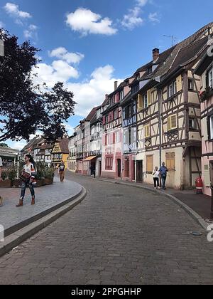 Fachwerkhäusern von Colmar, Elsass, Frankreich Stockfoto