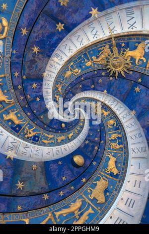 Astrologischer Hintergrund mit Sternzeichen und Symbol. Stockfoto