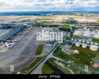 Blick auf den Miami Airport in Miami, Florida, USA Stockfoto