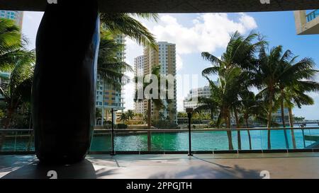 Skyline-Stadtbild in der Nähe der Brickell Avenue Stockfoto