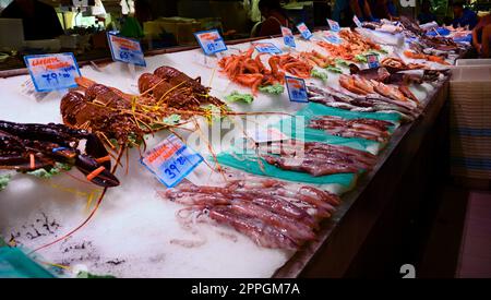 Fischmarkt Mercado del Olivar, Palma de Mallorca, Spanien Stockfoto