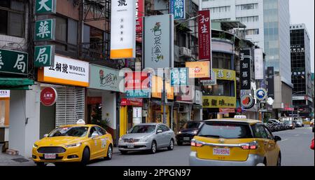 Taipei, Taiwan, 20. März 2022: Taipeh City Street Stockfoto