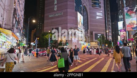 Causeway Bay, Hongkong 16. Juli 2019: Hong Kong Street at Night Stockfoto