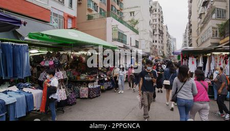 Prince Edward, Hongkong, 21. April 2021: Fa Yuen Street Stockfoto