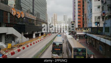 Tsuen Wan, Hongkong 03. Mai 2021: Hong Kong City Street Stockfoto