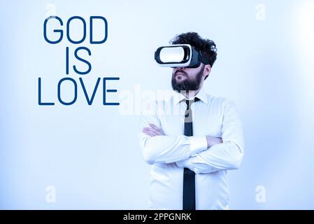 Konzeptuelle Darstellung Gott ist Liebe. Geschäftskonzept Glauben an Jesus Glauben Religiöse Gedanken Christentum Stockfoto