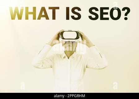 Konzeptionelle Darstellung Was ist Seo. Business Showcase Suchmaschine Keywording Marketing Online-Suche Strategien Stockfoto