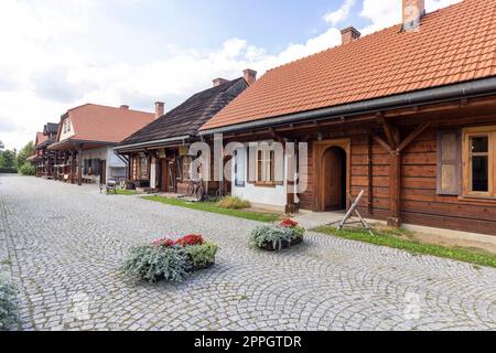 Rekonstruktion der galicischen Kleinstadt aus der Wende des 19. Und 20. Jahrhunderts, Ethnographischer Park Sadecki, Nowy Sacz, Polen Stockfoto