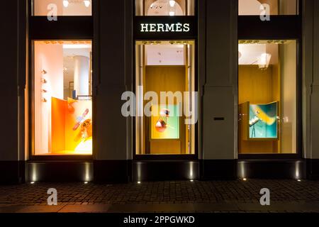 Hermes Markenshop in Kopenhagen, Dänemark Stockfoto