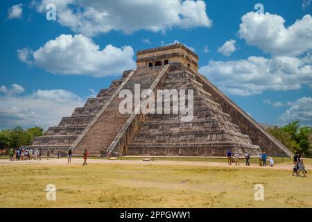 Tempelpyramide von Kukulcan El Castillo, Chichen Itza, Yucatan, Mexiko, Maya-Zivilisation Stockfoto