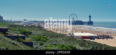 Panoramablick auf das Riesenrad in Scheveningen, Niederlande Stockfoto