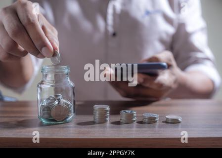 Online-Banking Und Sparkonzept Für Online-Banking Stockfoto