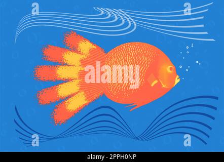 Farbenfrohes Korallenriff mit vielen Fischen. Kunstdesign des Karibischen Meeres - Reisekonzept und Konzept „Save Ocean Life“ Stockfoto