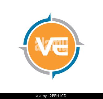 VE Symbol „Anfangsvektor“ für das Monogramm-Logo Stock Vektor