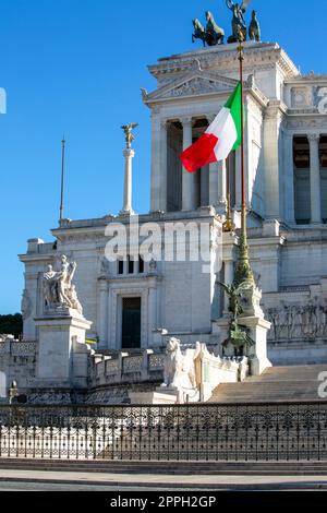 Denkmal Viktor Emmanuel II (Monumento Nazionale a Vittorio Emanuele II) auf dem venezianischen Platz, Rom, Italien Stockfoto