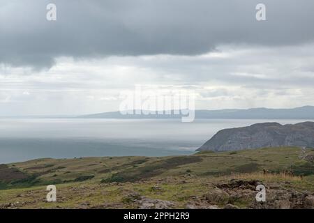 Blick vom Gipfel des Great Orme, Llandudno in Conwy Stockfoto