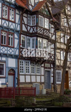 Malerische Häuser in Bad Sooden-Allendorf im Werra-Tal in Deutschland Stockfoto