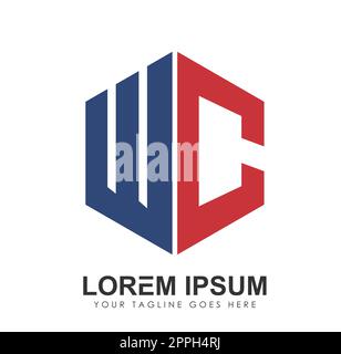 Monogramm Logo Anfangsbuchstaben WC Stock Vektor