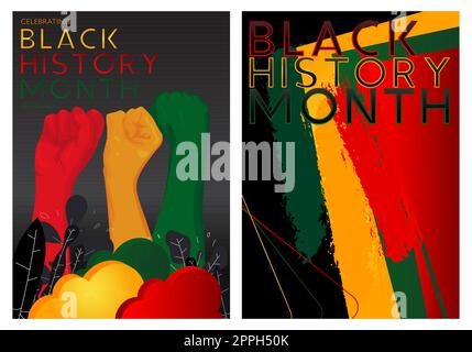 Luxuriöse Posterkollektion „Black History Month“ (im Februar). Stock Vektor