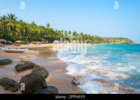 Palm Beach Goyambokka, westlich von Tangalle, Sri Lanka Stockfoto