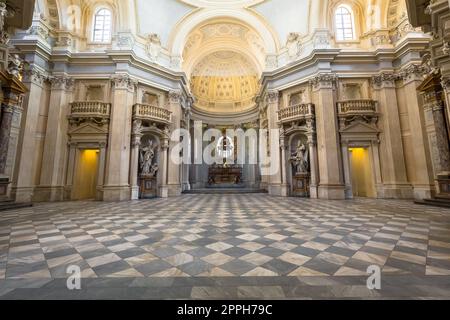 Königliche Kirche in Reggia di Venaria reale, Turin, Italien. Stockfoto