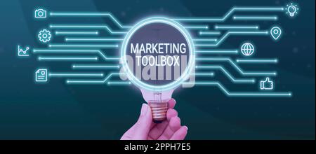 Inspiration für die Werbung für ein Produkt oder eine Dienstleistung Automation. Geschäftsüberblick bedeutet, ein Produkt oder eine Dienstleistung zu bewerben. Automatisierung Stockfoto