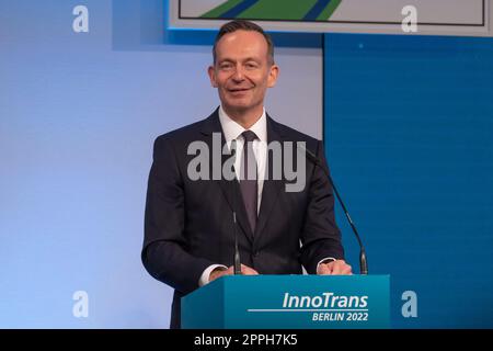 InnoTrans 2022 Eröffnungszeremonie, Podiumsdiskussion "die Zukunft der Mobilität in Zeiten des Klimawandels" Dr. Volker Wissing, Bundesminister für Digitale Angelegenheiten und Verkehr Stockfoto