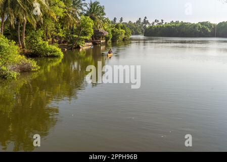 Große malerische Lagune in Rekawa in der Nähe der kleinen Stadt Tangalle, Sri Lanka Stockfoto