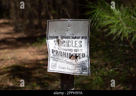 Unterschreiben Sie im Kisatchie National Forest Stockfoto