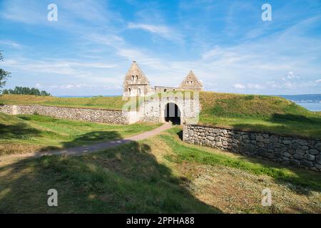 Schloss Visingsborg in Schweden auf der Insel Visingsoe im Vaetterm-See. Ruiniert Stockfoto