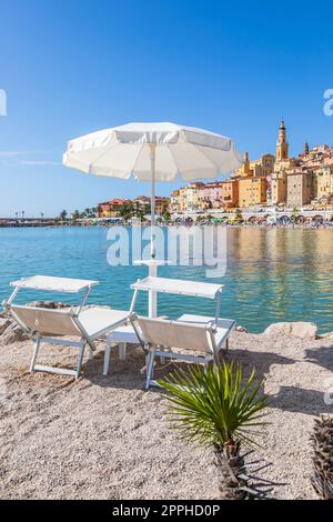 Menton an der französischen Riviera, genannt Coast Azur, liegt im Süden Frankreichs Stockfoto