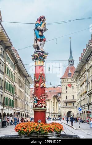 Brunnen in der Altstadt von Bern Stockfoto