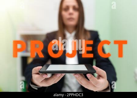 Inspiration zeigt Zeichen Projekt. Überblick über das Unternehmen gemeinsames Unternehmen Planen Sie sorgfältig das Design, um Erfolg zu erzielen Stockfoto