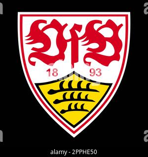 Frankfurt am Main – 10.23.2022 Logo des deutschen Fußballvereins Stuttgart. Vektorbild. Stockfoto