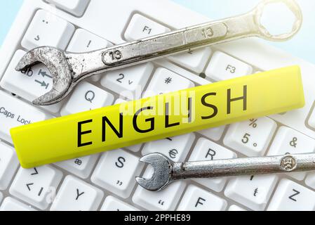 Textunterschrift mit englischer Sprache. Business Showcase Mögliche Kommunikation zwischen Ländern die einzige gemeinsame Sprache Stockfoto