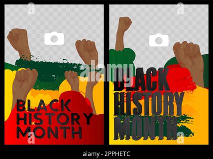 Luxuriöse Posterkollektion „Black History Month“ (im Februar). Stock Vektor