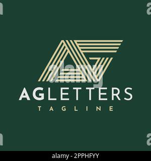 Moderner abstrakter Linienbrief Mit G AG-Logo. Geometrisches ursprüngliches AG-Logo. Stock Vektor