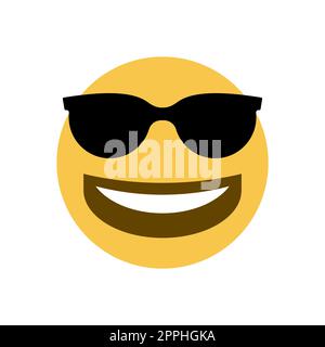 Gelbes Smiley-Gesicht mit Sonnenbrille drauf Stock Vektor