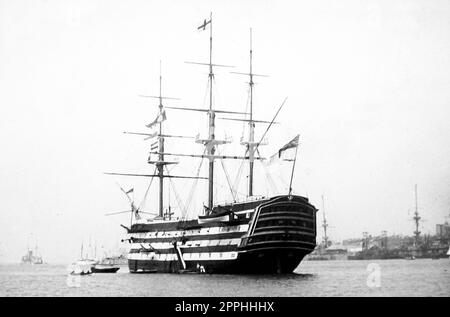 HMS Victory, Portsmouth, viktorianische Zeit Stockfoto