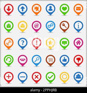 Zeiger mit Symbolen Stock Vektor