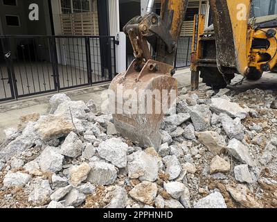 Baggerlader Bagger bei Bauarbeiten Bau Stockfoto