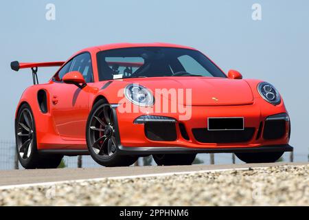 Zuffenhausen, Stuttgart, Deutschland, 24. April 2023, 2015 911 (991) Porsche GT3 RS während Porsche - Alle Modelle - Historische Motoren Stockfoto