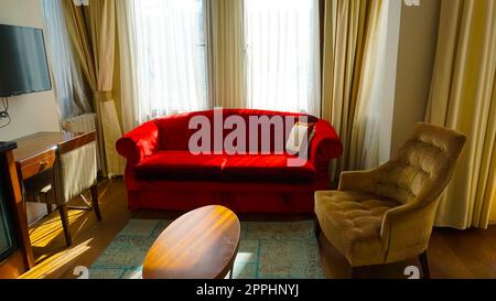 Istanbul, Türkei - 14. September 2022: Blick auf das Innere des Hippodrome-Hotelzimmers Stockfoto