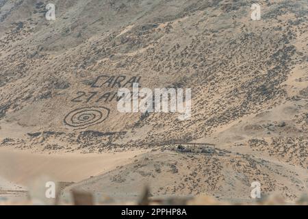 Archäologische Stätte der Karalzivilisation in Peru im Supe-Tal, von der UNESCO zum Kulturerbe der Menschheit erklärt Stockfoto