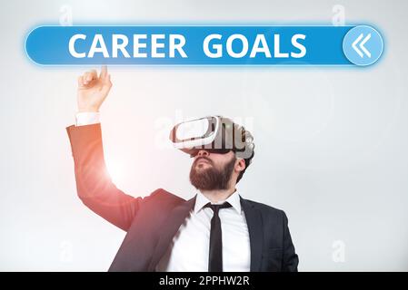 Handschriftlicher Text Career Goals (Karriereziele). Wort für Beruf, den ein Individuum in seiner Karriere zu verfolgen gedenkt Stockfoto