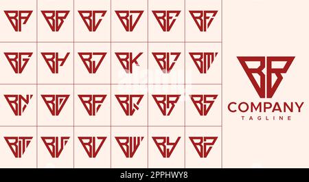 Modernes Design mit Dreiecksmuster und „B“-Logo. Abstraktes Logo mit dem ersten Buchstaben B. Stock Vektor