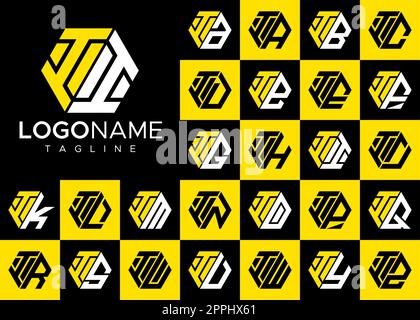 Sechseckiges Logo mit Buchstabe „I“. Modernes Vorlagenpaket für das Letter I-Logo. Stock Vektor